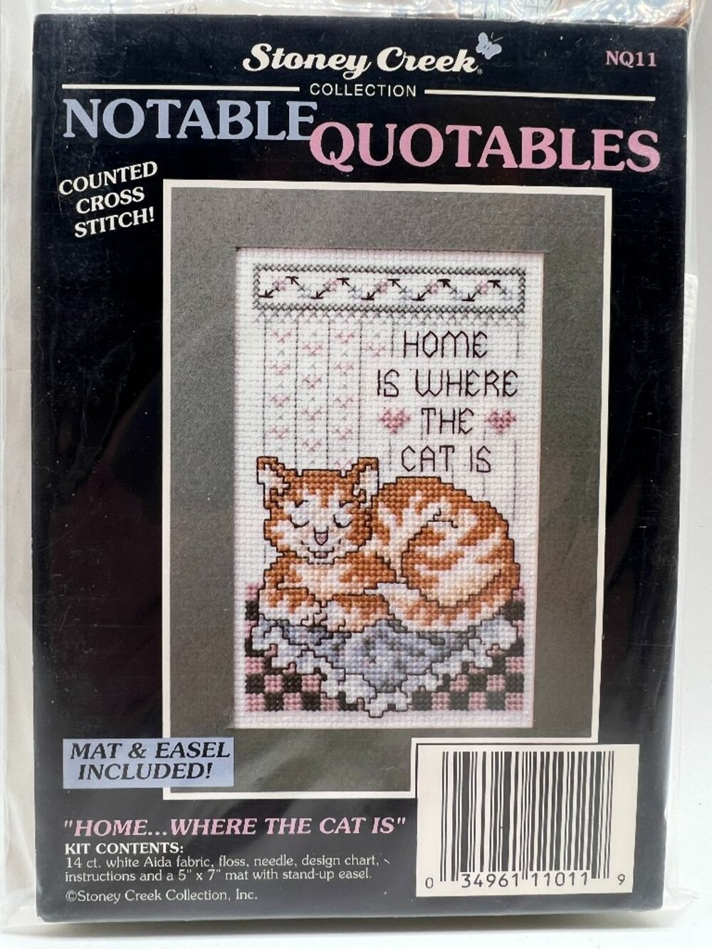 Stoney Creek Cross Stitch Kit Home is Where the Cat Is 5x7 Notable Quotables #11